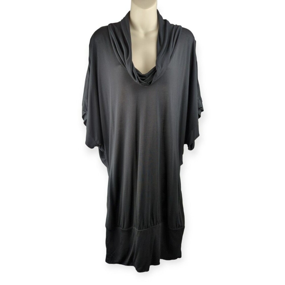 Ted Baker Briddy Black Lyocell Dress Cowl Neck Dolman Lagenlook Drape Shift 4 10